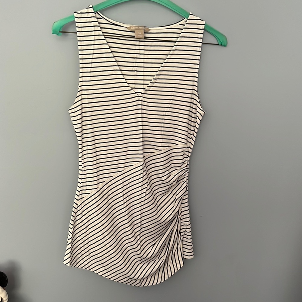 Banana republic black and white striped tank